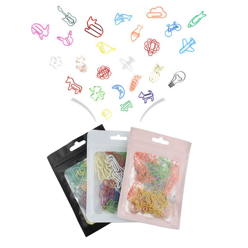 30 Stck Nette papier Clip schreibwaren kombination farbe papier Clip einstellen spezielle lesezeichen Clip kreative papier Clip