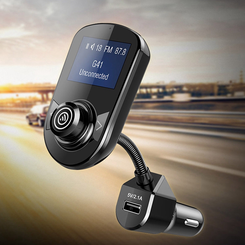 Bluetooth Fm Sender für Auto, drahtlose Auto Fm Sender Radio Adapter Auto Bausatz W 1,77 Zoll Anzeige Unterstützt Tf/Sd Karte und U