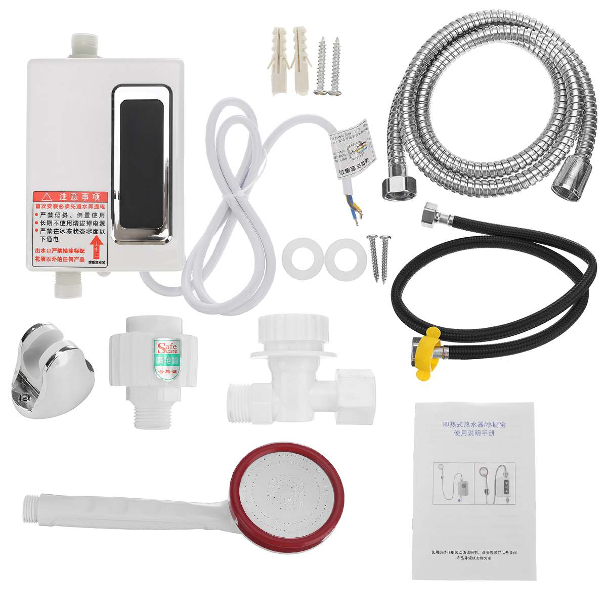 220V Durchlauferhitzer Mini 3000W Tankless Elektrische Wasser Heizung Küche Schlecht Dusche Heißer Wasser Fluss Schnelle Heizung