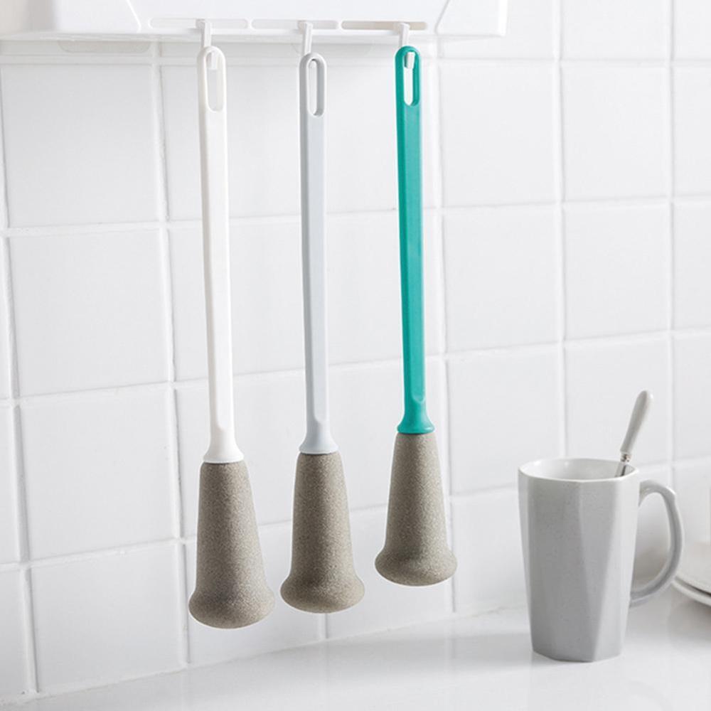 1PC Küche Schwamm Tasse Pinsel Milch Flasche Glas Reinigen Lange Griff Schwamm Sauber Dekontamination Waschen Tasse Pinsel