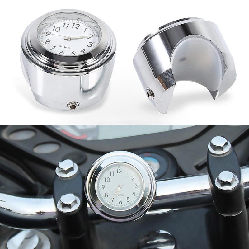 Universelle Wasserdichte 7/8 'Motorrad Lenker Temp Thermometer Uhr Moto oben montieren Uhr für Harley Motorräder Zubehör