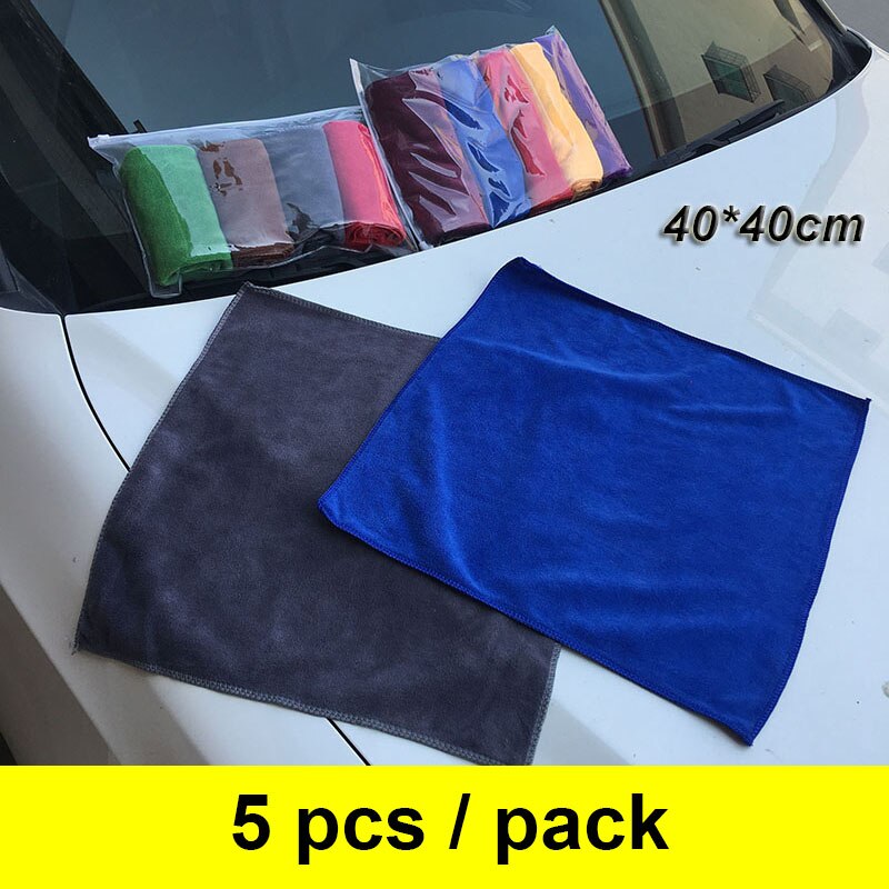 5 stücke 40x40CM Auto Waschen Mikrofaser Handtuch Auto Reinigung Trocknen Tuch Säumen Auto Pflege Tuch Detaillierung Auto waschen Handtücher Für Kawasaki