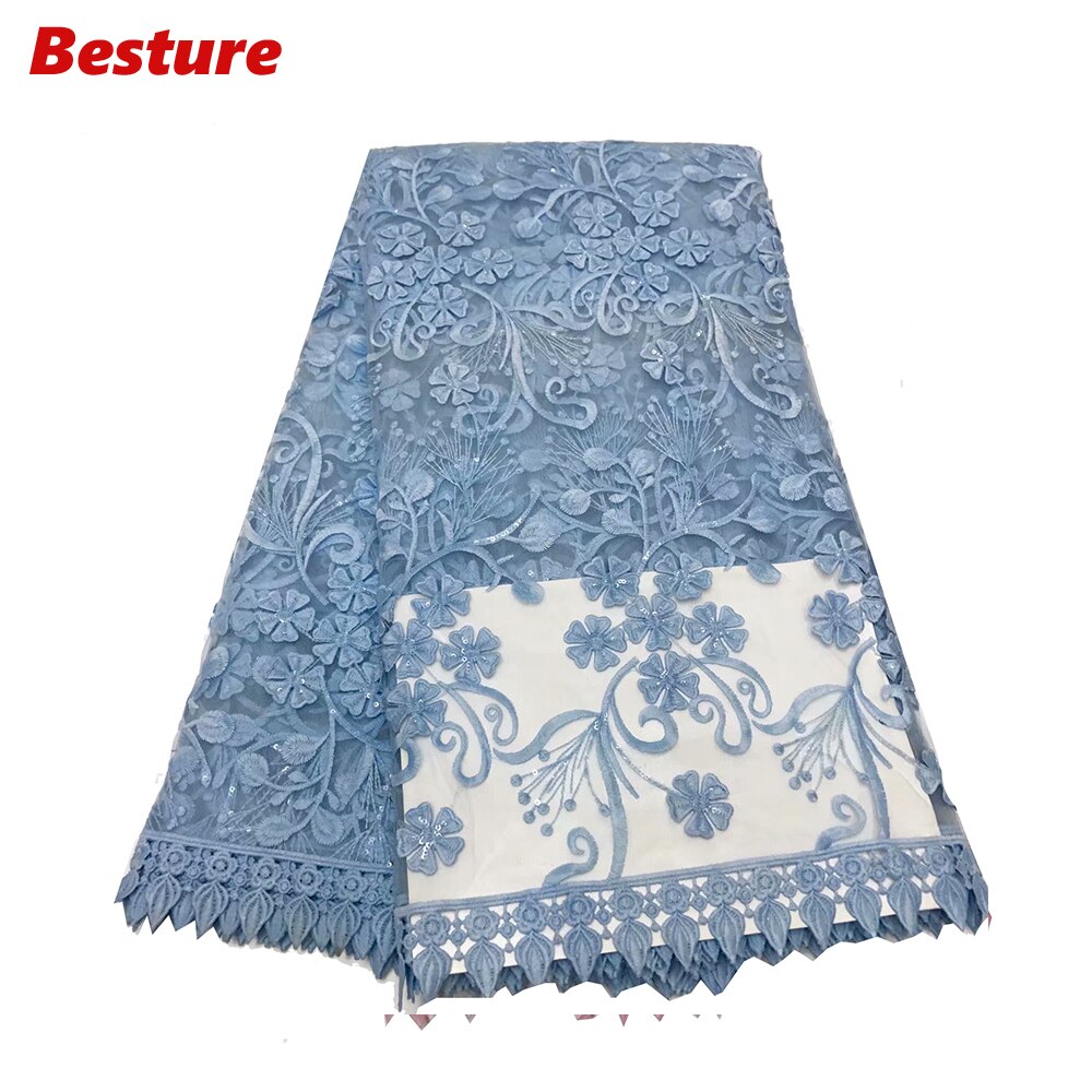 Afrikanische milch seide spitze stoff bestickt Nigeria 3D blume Französisch spitze stoff grün tüll spitze stoff JY016-2