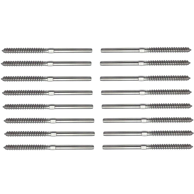 16Stck Rechts&links übergeben Faden Swage Verzögerung Schrauben von 1/8 Zoll Kabel Geländer Bausatz Belag Geländer Hardware- DIY Baluster Bausatz
