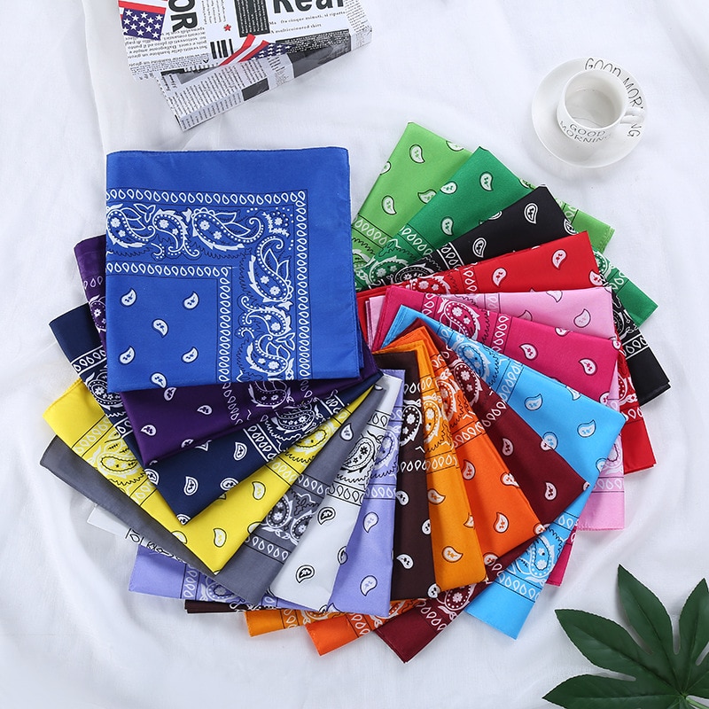 Hüfte hüpfen 100% Baumwolle Bandana 55cm * 55cm Platz Schal Bandana Männer Schwarz Bandanas verrotten Paisley Bandana Frauen draussen Nacken Gesicht Schal