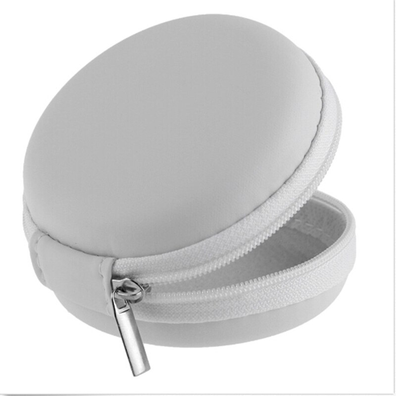 Weiß Wasserdicht Schreibtisch Clip Halfter Lagerung EVA Kopfhörer Draht Kasten (Ohne Kopfhörer) Reißverschluss Daten Linie Kabel Kasten 1PC