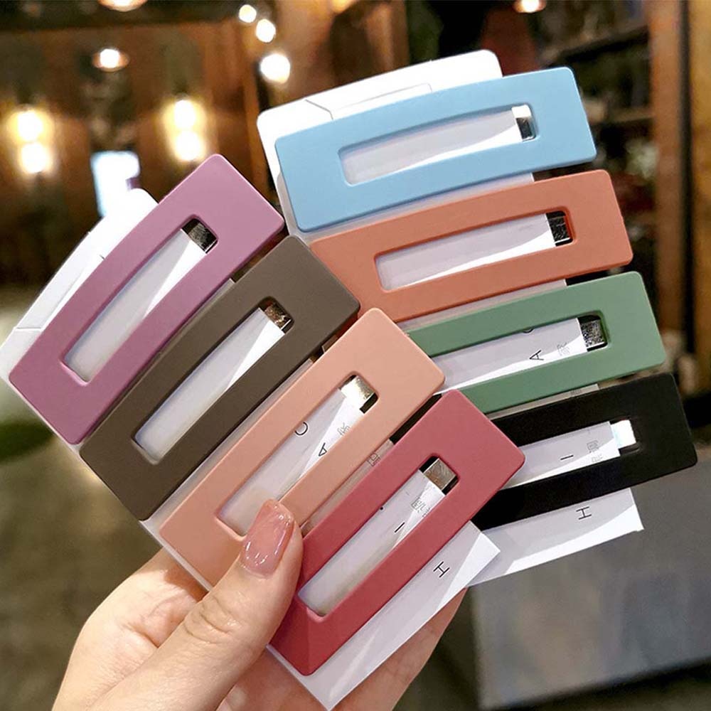 Neue Frauen Mädchen Süssigkeit Farbe matt Platz Haar Clip BB Haarnadeln Metall Barrettes Styling Werkzeuge Haar Zubehör