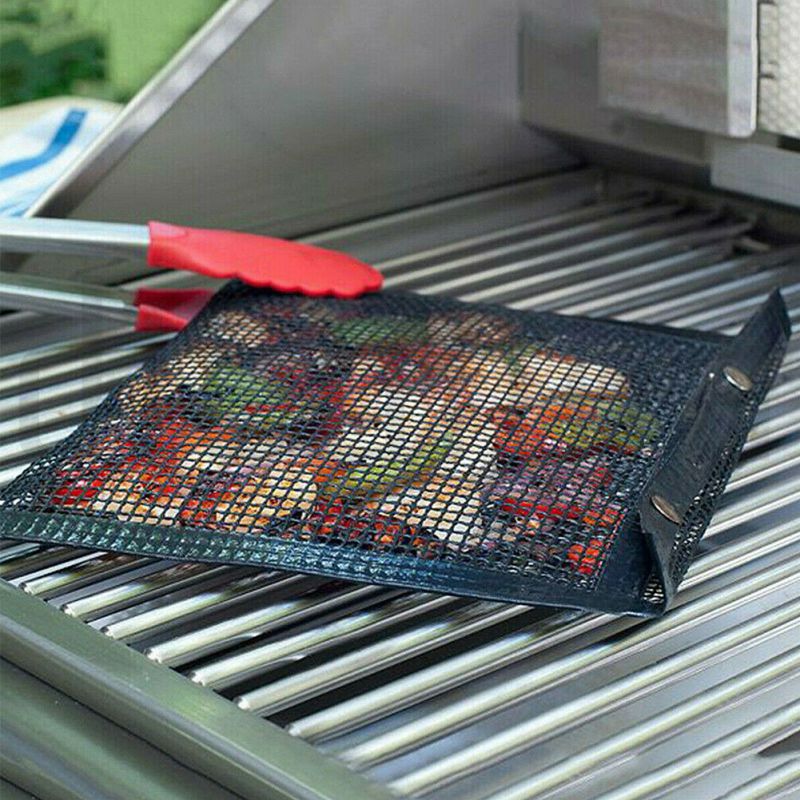 nicht-Stock Grill Tasche Wiederverwendbare BBQ Netto Backen Tasche Hohe Temperatur Beständig Tasche Für Gas Holzkohle Grill BBQ Liefert J