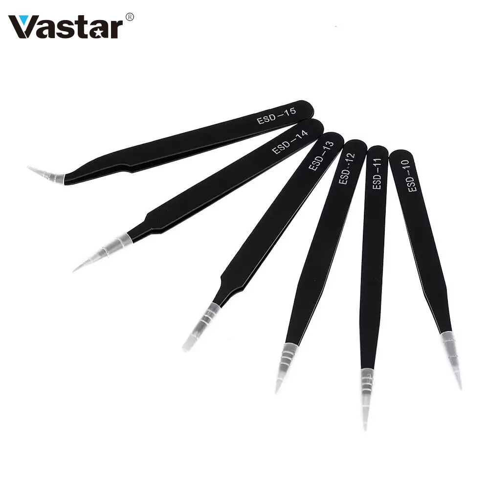 ESD Anti-Statische Edelstahl Pinzette einstellen Wartung Reparatur Werkzeug Bausatz Anti Statische Modell, Der Werkzeug Hand Werkzeug einstellen 6 stücke