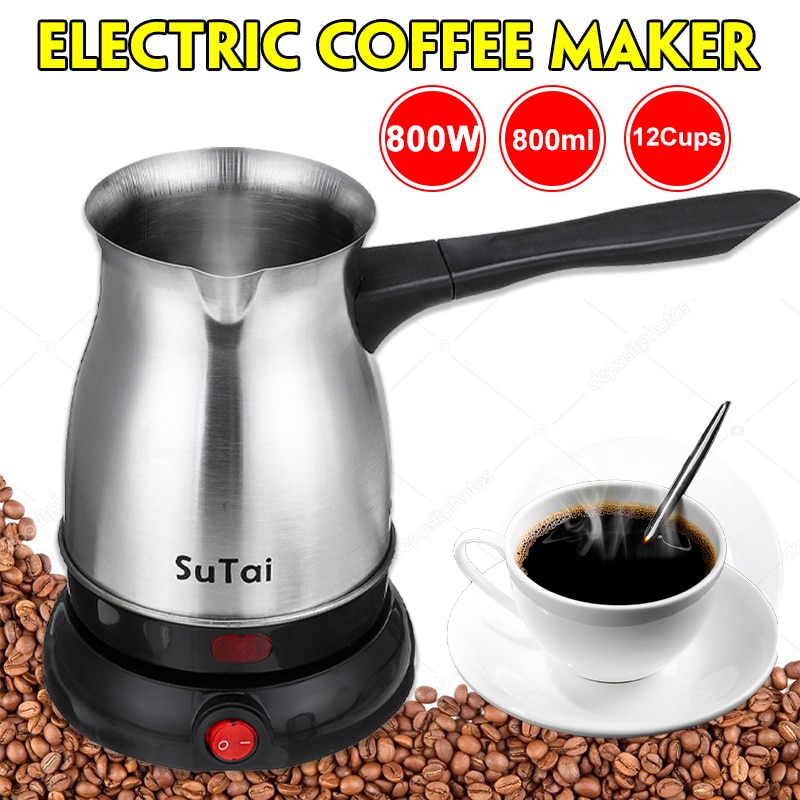 800ml 500W Mini Türkei Kaffee Topf Elektrische Heizungen Herde Tragbare Elektrische Kaffee Topf Milch Wasser Kaffee Tee Heizung ofen