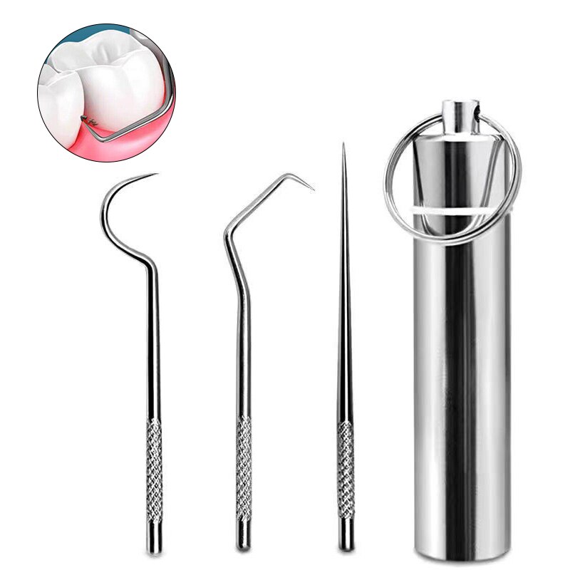 Kreative Zahnstocher Tragbare Obst Salat wählt Zahn Reinigung Werkzeug Stöcke Edelstahl Haushalt Küche Zubehör