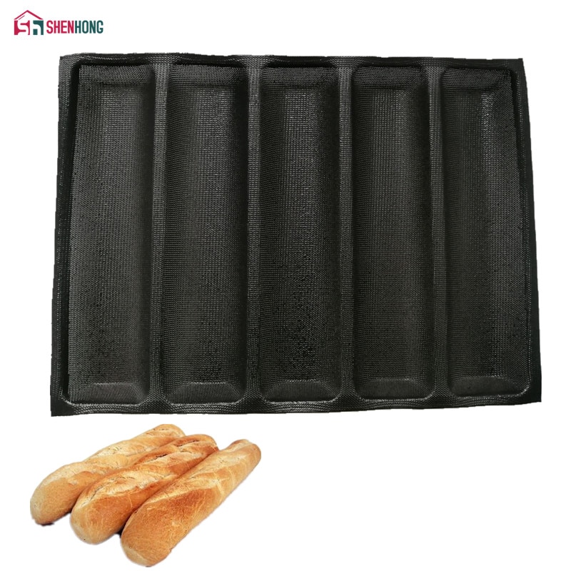 SHENHONG Nicht-Stock Stangenbrot Welle Französisch Brot Backformen Perforierte Backen Pfanne matt für 12-Zoll sub Rollen Silikon backen Liner