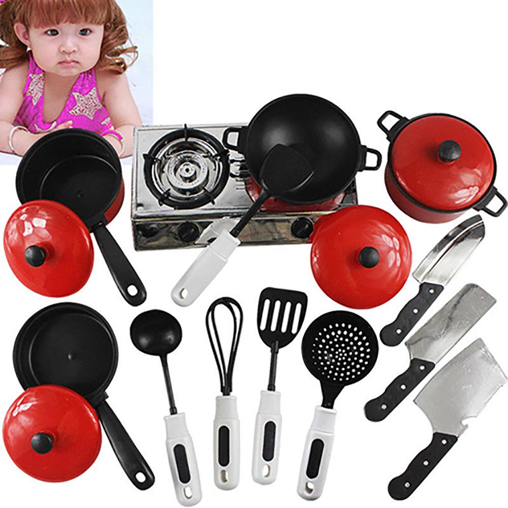neueste Heiße 13Stck Kleinkind Mädchen Baby freundlicher Spielhaus Spielzeug Küche Utensilien Kochen Töpfe Pfannen Lebensmittel Gerichte Kochgeschirr