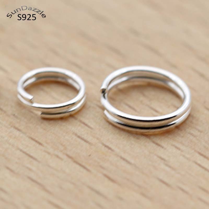 10 stücke Echt Reine Solide 925 Sterling Silber Doppel offen springen Ringe Teilt Ring für Machen Schlüssel Ketten Schmuck Erkenntnisse zubehör