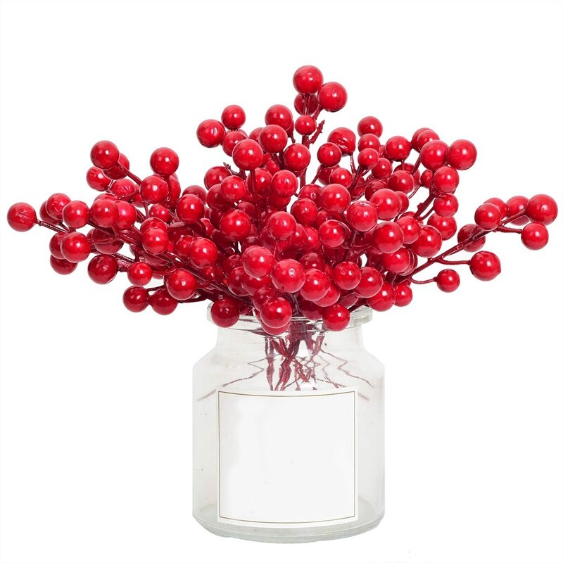 Neue 20 Pack 8 zoll Künstliche Weihnachten Roten Beeren Vorbauten für Weihnachten Baum Ornamente, DIY Weihnachten Kranz, und Wohnkultur