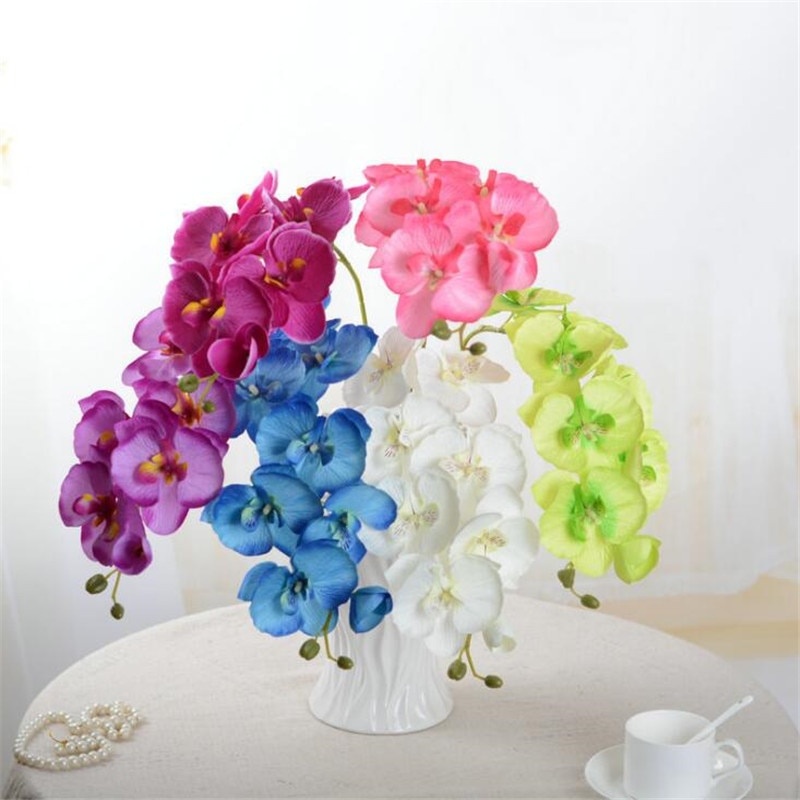 8 kopf künstliche schmetterling orchidee hochzeit dekoration blume Strauß Festival Party dekoration blume zweig diy dekoration