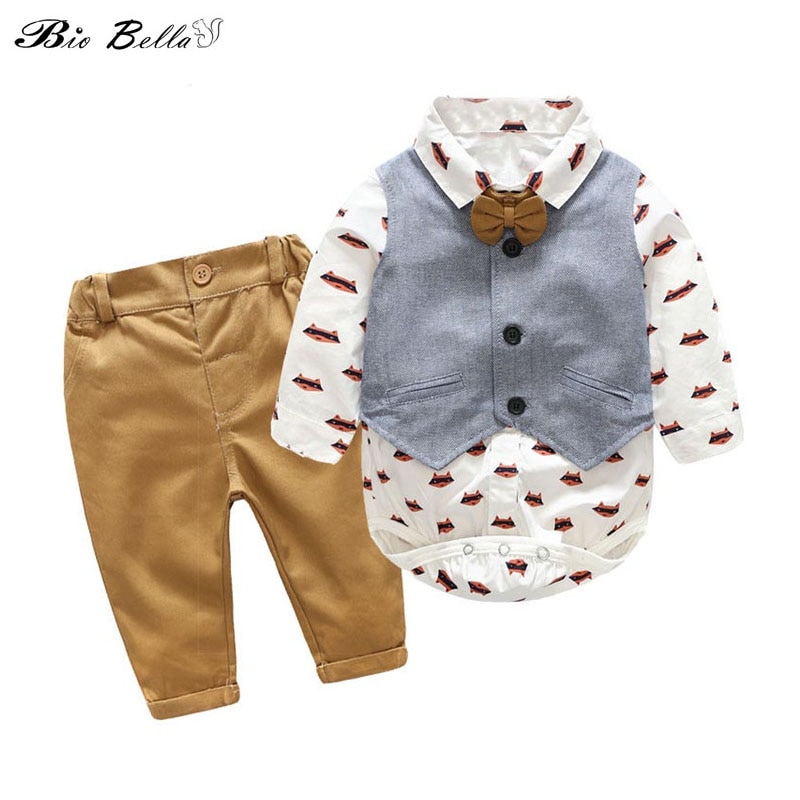 Baby Junge Frühling Herbst Kleidung freundlicher Jungen Kleidung Gentleman Kleinkind Partei Geburtstag 0-2T Outfits