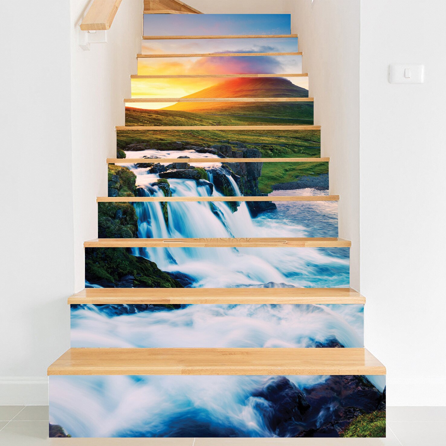 12 teile/sätze von 3D treppe treppen Steigleitung boden aufkleber selbst-Klebstoff DIY treppen wasserdichte PVC Zauberstab aufkleber dekoration