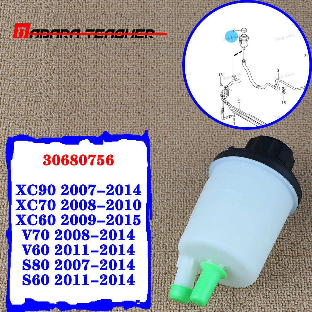 Für Volvo S80 V70 XC60 XC90 3,2 P/S Servolenkung Reservoir w/ Deckel Pumpe Flasche/Panzer flüssigkeit Reservoir Panzer 30680756 31302576