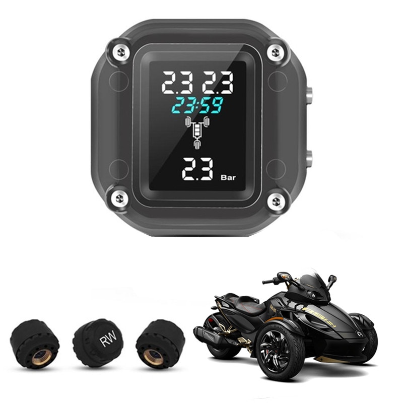 kabellos Motorrad Dreiräder TPMS Reifen Druck Überwachung System für 3 Räder