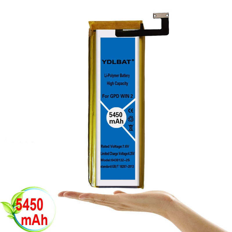 YDLBAT Für GPD Sieg2 Sieg 2 batterie für GPD Sieg 2 Handheld Spielen Laptop Fenster 10 System 8GB RAM Mini PC Laptop 5450mAh