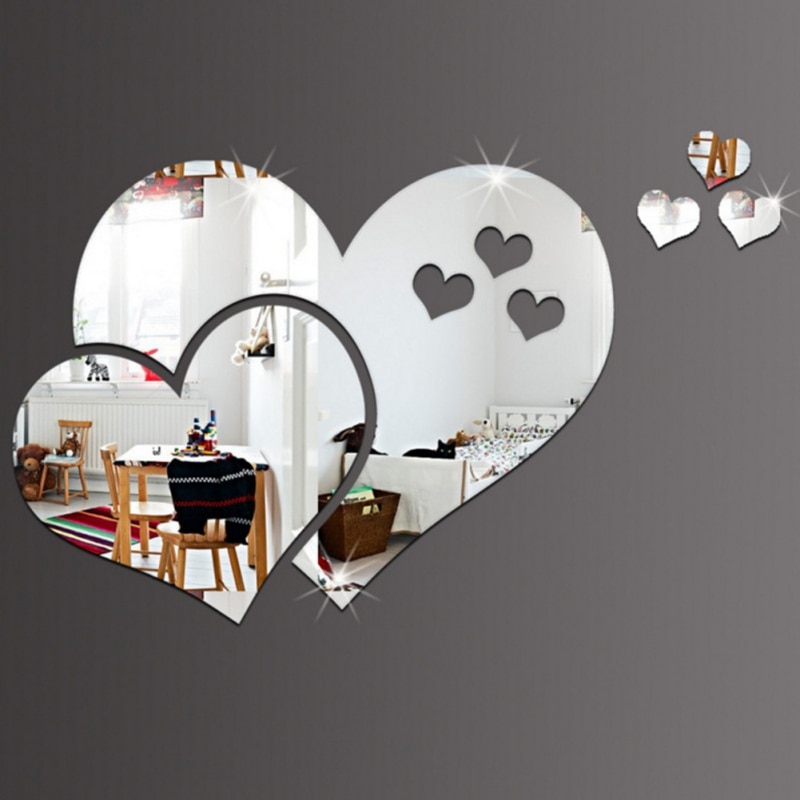 3D Spiegel Herz Zauberstab Aufkleber Aufkleber Zauberstab Kunst Abnehmbare Zimmer Party Hochzeit Heimat Deko Zauberstab Aufkleber Für Schlafzimmer Badezimmer