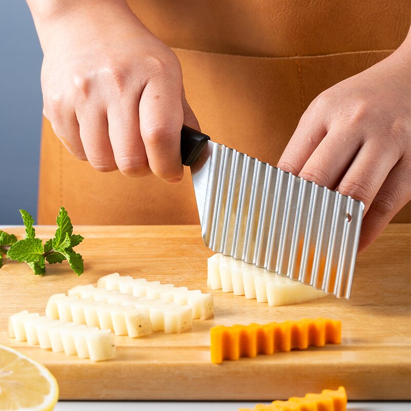 Edelstahl Küchenmesser Welle Chipsschneidemaschine Französisch Braten Cutter für kichen