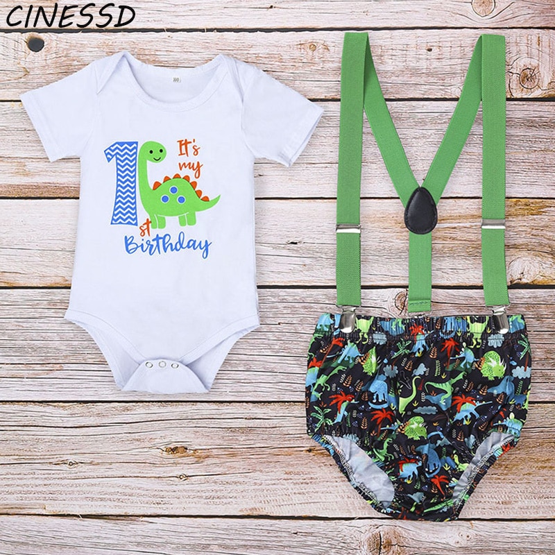 Baby Junge Kleidung Ein Jahr Geburtstag Baby Kostüm Jungen 1st knapp Gedruckt Karosserie Riemen kurze Hose Kleinkind Baby Kleidung einstellen Outfits