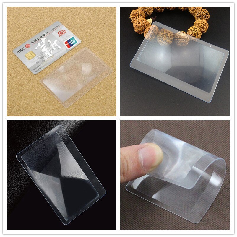 5/10Stck 3 X Transparente Kreditkarte Lupe Vergrößerung Vergrößerungs Fresnel OBJEKTIV