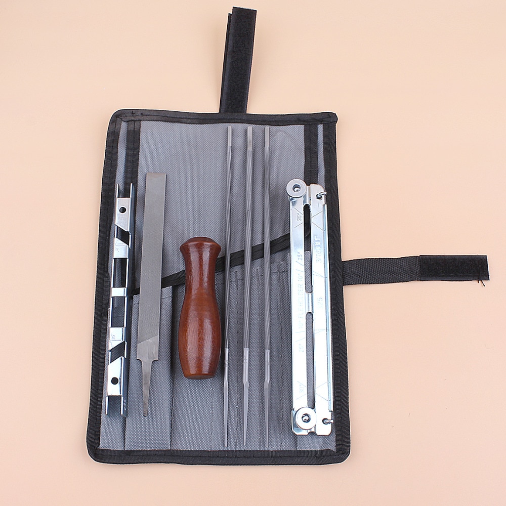7 teile/satz Kettensäge Kette Schärfen Einreichung Datei Bausatz 4mm 4,8mm 5,5mm Datei für Stihl 3/8 '. 325 '. 404 'kette Dateien Holz Halfter einstellen