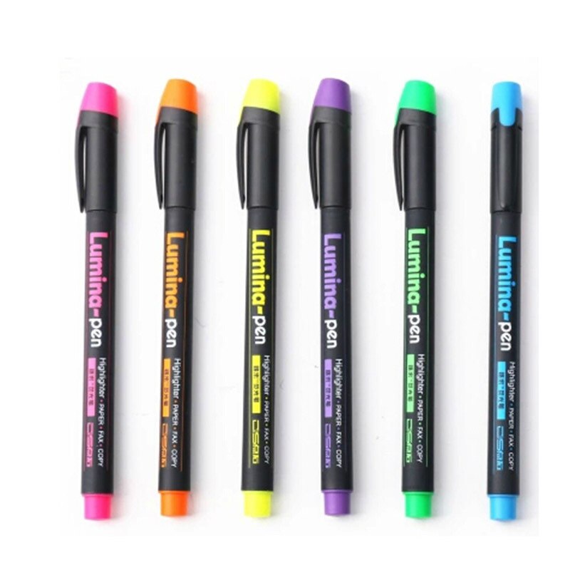 6 Teile/los 6 Farbe Textmarker Stift Malerei Gekritzel Zeichnung Stift Kreative DIY Marker Stift Schreibwaren Büro Schule Liefert Papelaria