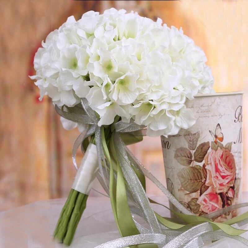 Neue Buque De Noiva Romantische Blumen Halten Laurustinu mit Band Braut Strauß für Brautjungfern Blumen Mädchen