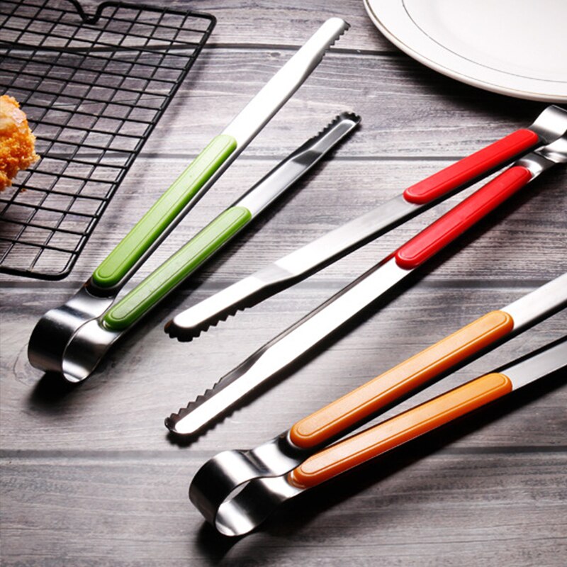 26cm Edelstahl Grill Clip Funktionale Nicht-Unterhose Brot Steak Lebensmittel Zange Bbq Werkzeuge Küche Zubehör
