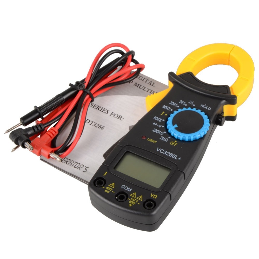 Neue Schwarz AC Digital Klemme DT3266L LCD Anzeige Digital-Multimeter Digital Klemme Meter Sonde Ohne Batterie VE239 T10