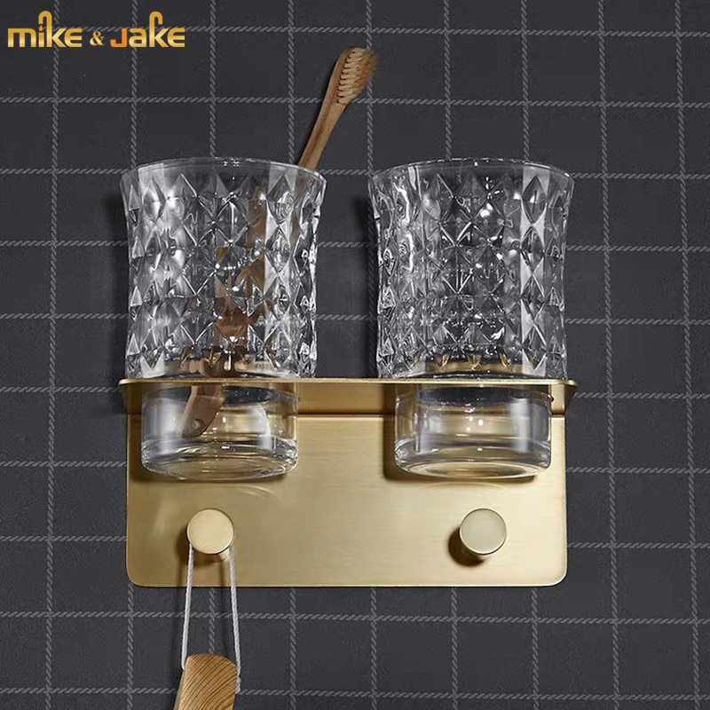 Norden Europäischen licht luxus Gold Durcheinander zahnbürste Halfter doppel tasse Halfter badezimmer Zauberstab waschen tasse Gestell Zauberstab tasse Halfter