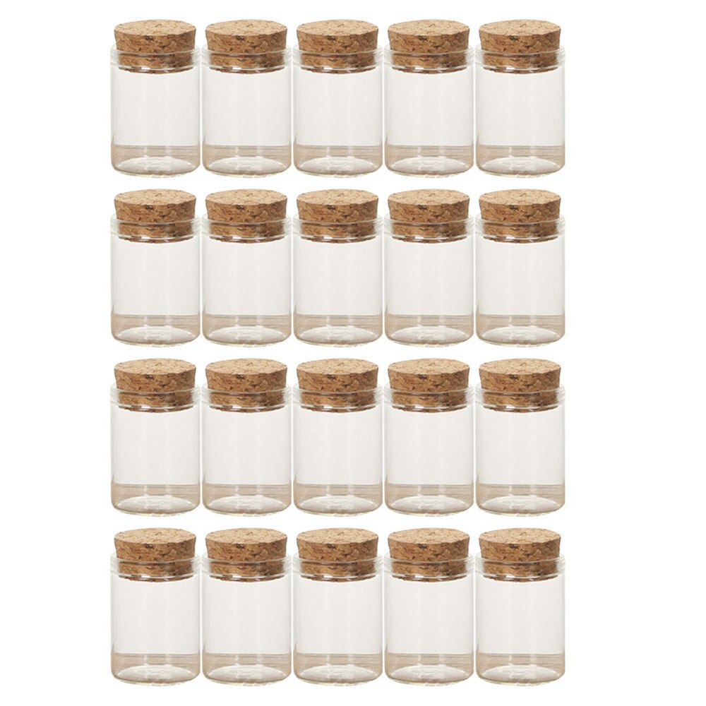 25Stck Kork Glas Flaschen transparent Wünschen Gläser Mini Drift Flasche Tee Subpacking Flaschen für Heimat Party 3x4cm