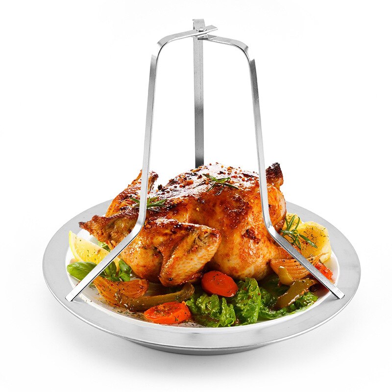 Küche draussen BBQ Werkzeuge Huhn Ente Halfter Gestell Grill Stehen Rösten für BBQ Rippe Spaltbaren edelstahl Grillen Werkzeuge