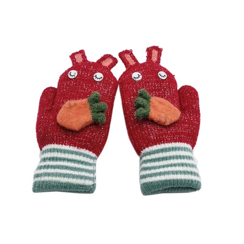 Herbst Winter Winter Jungen Mädchen Handschuhe Lässige Niedlichen Karikatur Warme Handschuhe freundlicher Vollfinger-handschuhe W4