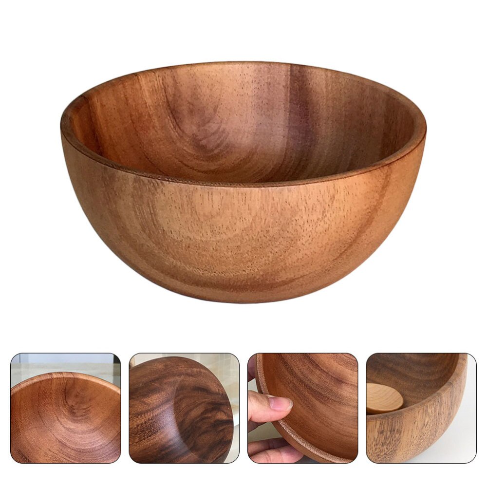 Holz Schüssel Runde Schüssel Haushalt Geschirr Salat Schüssel Kreative Obst Schüssel für Obst Lebensmittel Nachtisch Geschirr küche