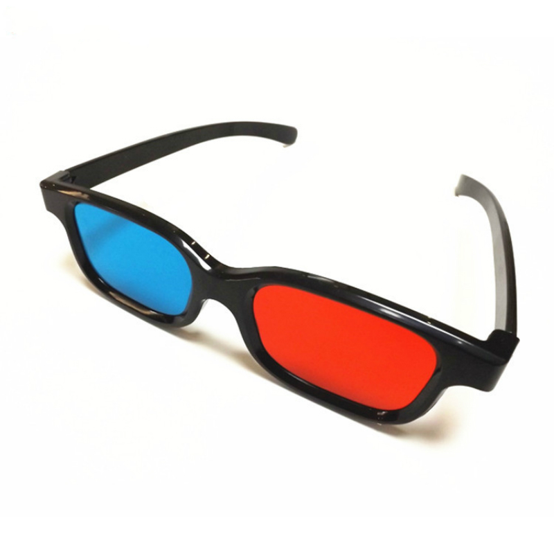 Universal- 3D Schwarz Rahmen rot Blau cyan Anaglyph Plastik Brille Pro 3D Film Spiel DVD Kino 2Stck 3D Brille