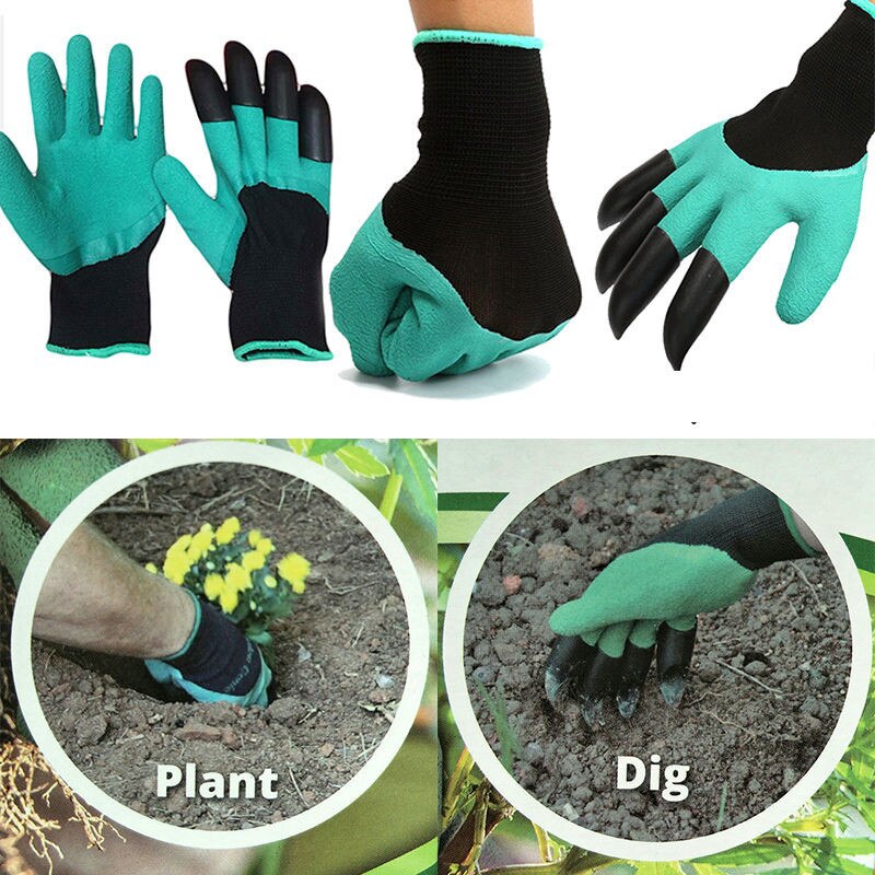 Gartenarbeit Handschuhe Gummi Polyester Bauherren Garten Arbeit Latex Handschuhe 4 ABS Kunststoff Krallen Sicherheit Arbeit Handschuhe Bauherren Griff