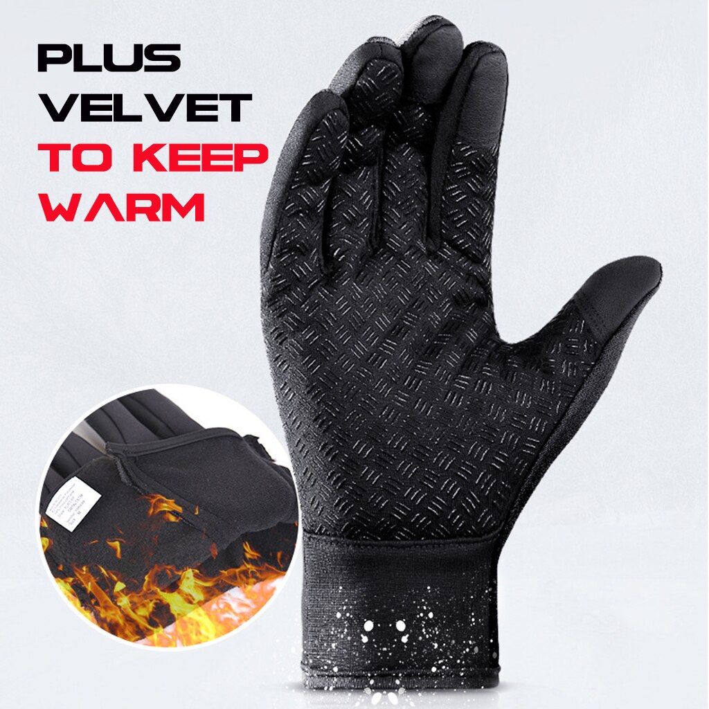 Touchscreen Volle Finger Radfahren Handschuhe Winter Fahrrad Handschuhe Anti-Silp Wasserdichte Motorrad Skifahren Handschuhe für draussen-Sport Männer