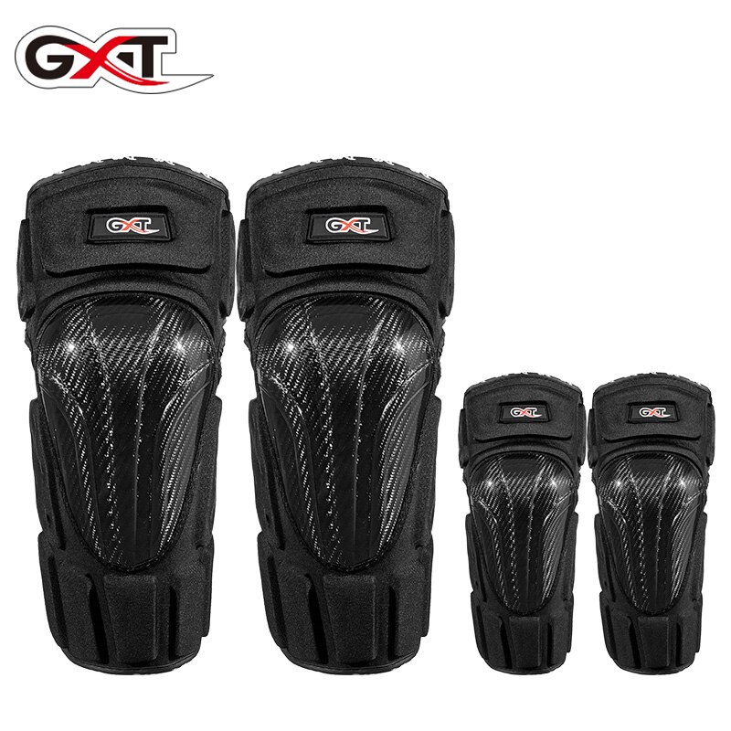 GXT Kohlenstoff faser Material motorrad knie Pads und ellenbogen Pads kreuz-Land motorrad knie Pads vier-teiliges einstellen
