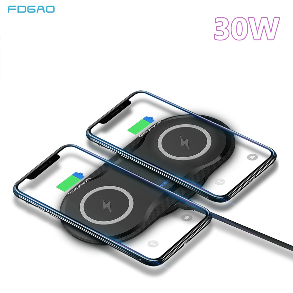 2 in 1 30W Qi Induktion Drahtlose Ladegerät Für iPhone 12 11 XS XR X 8 Airpods Profi Samsung s20 S10E S9 Dual 15W Schnelle Ladung Pad