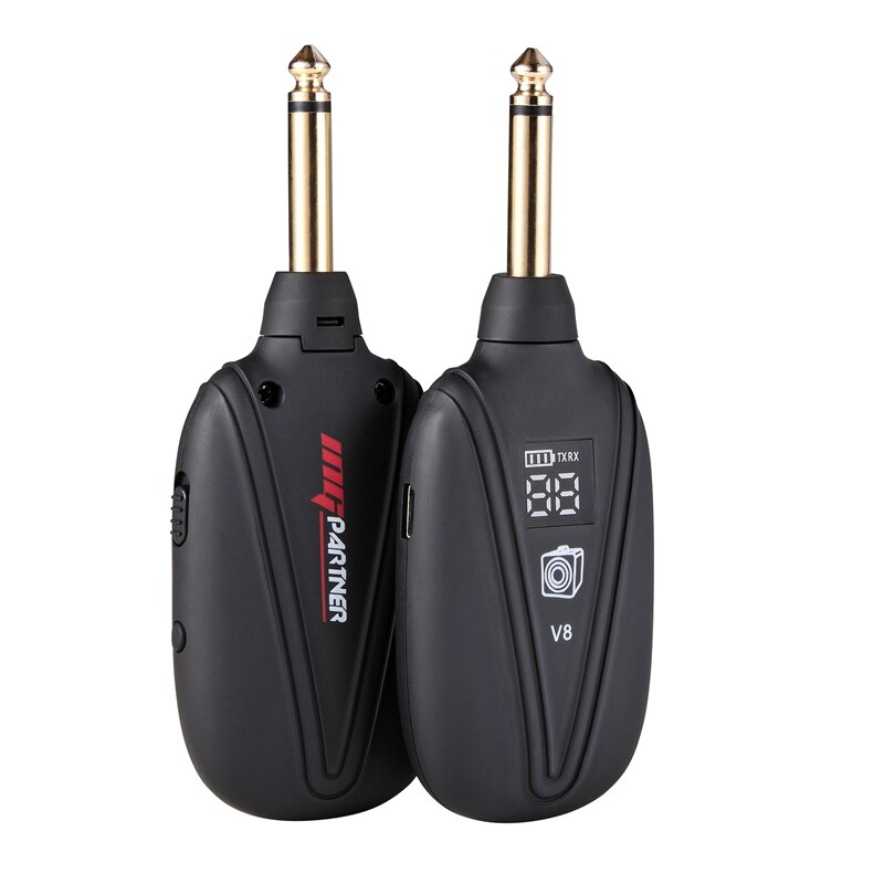 V8 kabellos Gitarre System Gebaut-in Wiederaufladbare 4 Kanäle kabellos Gitarre Absender Empfänger für Elektrische Gitarre Bass