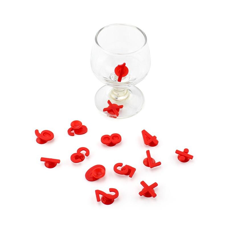 14 stücke Silikon Zahlen Wein Glas Marker Saugnapf Wein Kennung Trinken Tasse Zeichen Für Cocktails Martini Champagner
