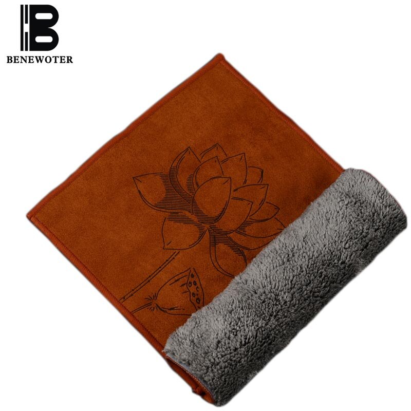 2 stücke Feine Lotus aufbringen Tee Servietten Verdickt Saugfähigen Baumwolle Tee Handtuch Kung Fu Tee Tisch Tuch Tee Zubehör Restaurant lappen