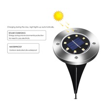 8 LEDs draussen Rasen Lampe Solar- Wasserdicht Garten Lampe Garten Weg Begraben Licht Treppe Gehweg Dekorative Edelstahl Lichter