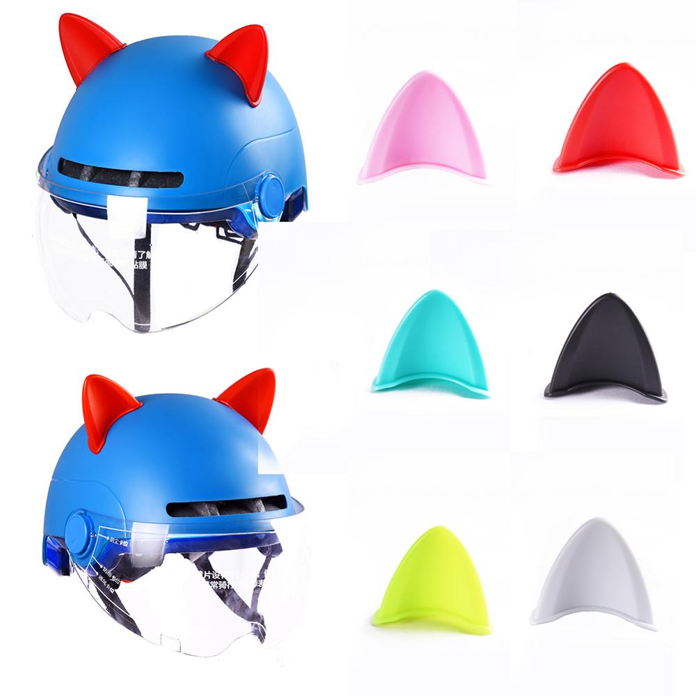 2 Teile/satz Auto Motorrad Helm Katze Ohren Moto-Cross Volle Gesicht aus Straße Helm Dekoration Aufkleber Cosplay Auto Accessori Auto Styling