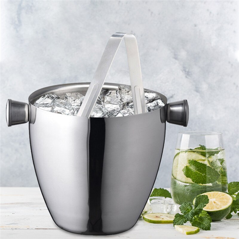VOGVIGO Neue Edelstahl Verdickt Eis Eimer Wein Kühlen Champagner Kühler Eis Eimer für Hotel Bar KTVs